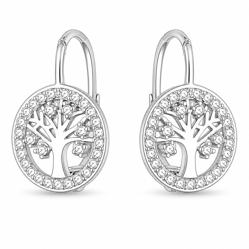 Strieborné náušnice - strom života, číre okrúhle zirkóny | Argento.sk