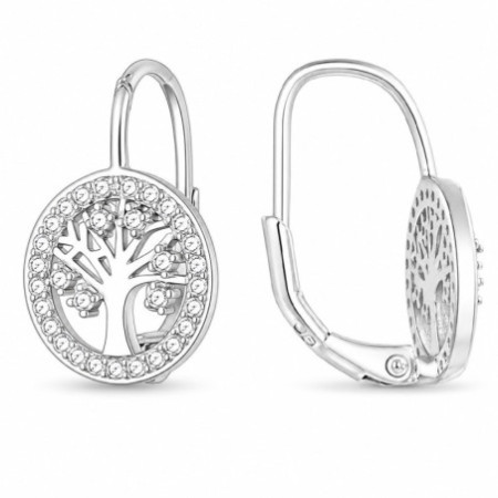 Strieborné náušnice - strom života, číre okrúhle zirkóny | Argento.sk