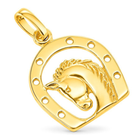 Pozlátený strieborný prívesok - kôň, podkova | Argento.sk
