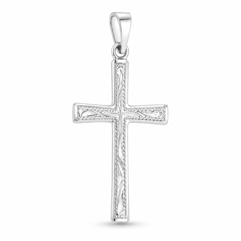 Strieborný prívesok - krížik, s ručným gravírom | Argento.sk