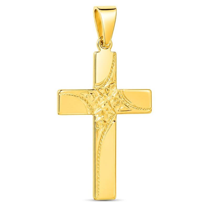 Pozlátený strieborný prívesok - krížik, s ručným gravírom | Argento.sk