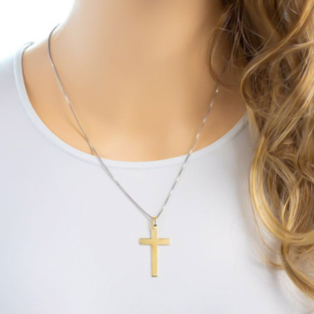 Pozlátený strieborný prívesok - krížik | Argento.sk