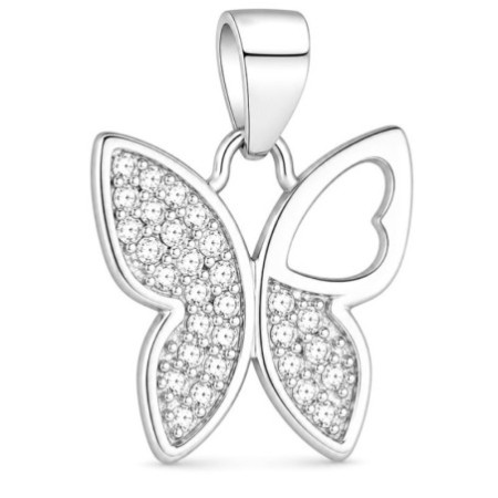 Strieborný prívesok - motýľ, číre okrúhle zirkóny | Argento.sk