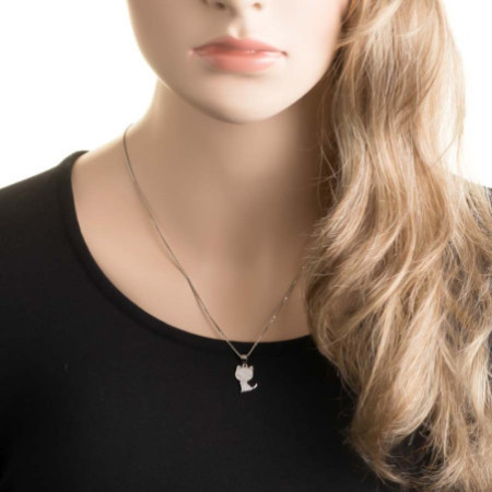 Strieborný prívesok - mačka, číre okrúhle zirkóny | Argento.sk
