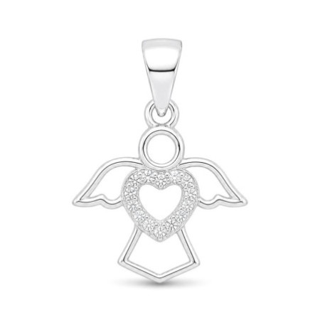Strieborný prívesok - anjel, číre okrúhle zirkóny | Argento.sk