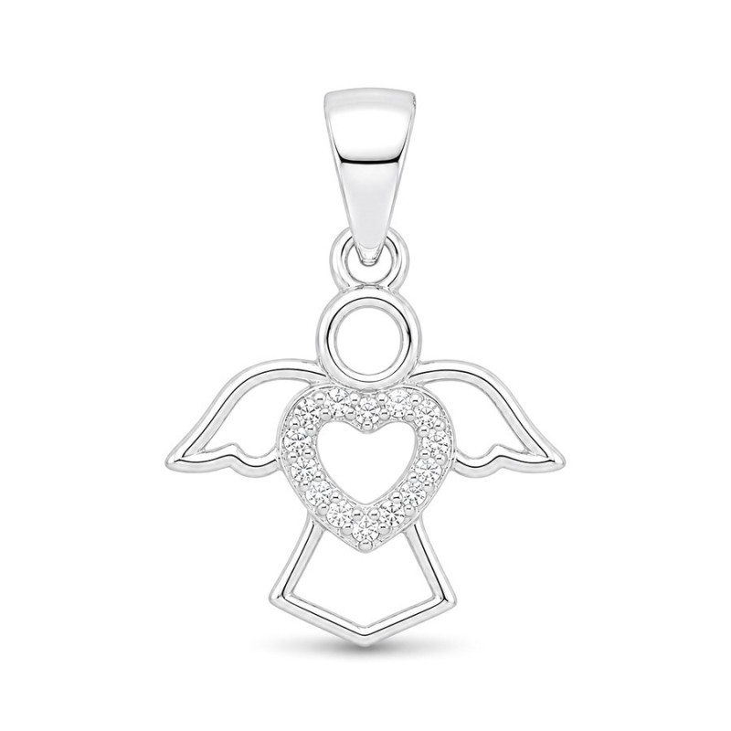 Strieborný prívesok - anjel, číre okrúhle zirkóny | Argento.sk