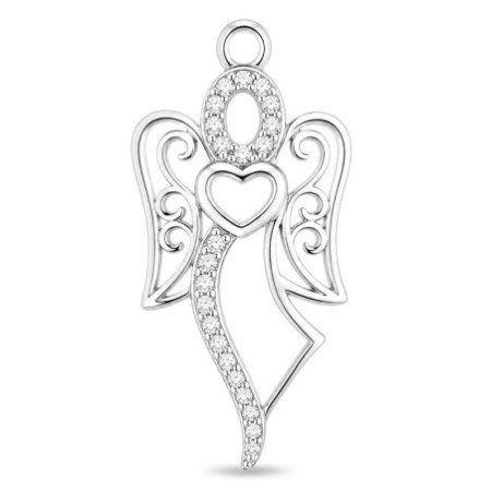 Strieborný prívesok - anjel, číre okrúhle zirkóny | Argento.sk
