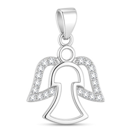 Strieborný prívesok - anjel, číre okrúhle zirkóny | Argento.sk