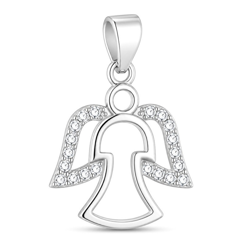 Strieborný prívesok - anjel, číre okrúhle zirkóny | Argento.sk