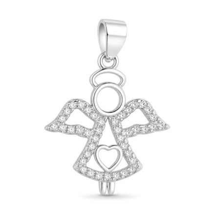Strieborný prívesok - anjel, číre okrúhle zirkóny | Argento.sk
