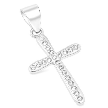 Strieborný prívesok - krížik, číre okrúhle zirkóny | Argento.sk