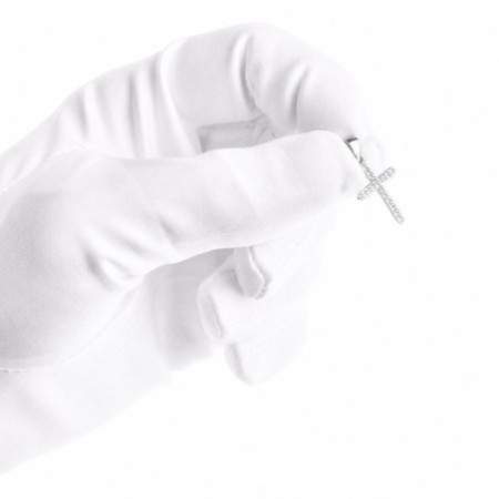 Strieborný prívesok - krížik, číre okrúhle zirkóny | Argento.sk