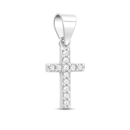 Strieborný prívesok - krížik, číre okrúhle zirkóny | Argento.sk