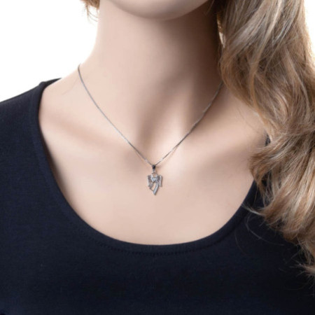 Strieborný prívesok - anjel, číre okrúhle zirkóny | Argento.sk