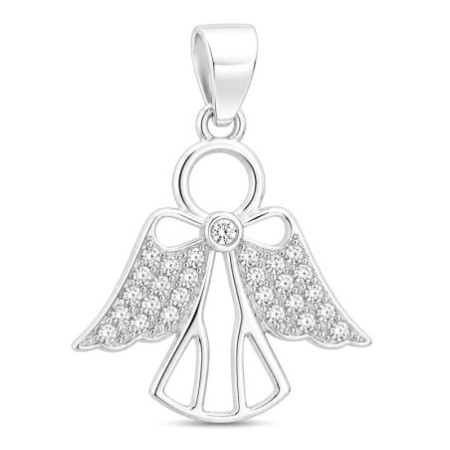 Strieborný prívesok - anjel, číre okrúhle zirkóny | Argento.sk