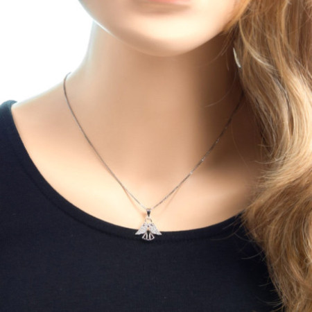Strieborný prívesok - anjel, číre okrúhle zirkóny | Argento.sk