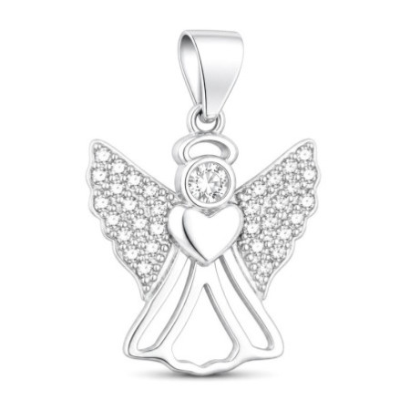 Strieborný prívesok - anjel, číre okrúhle zirkóny | Argento.sk