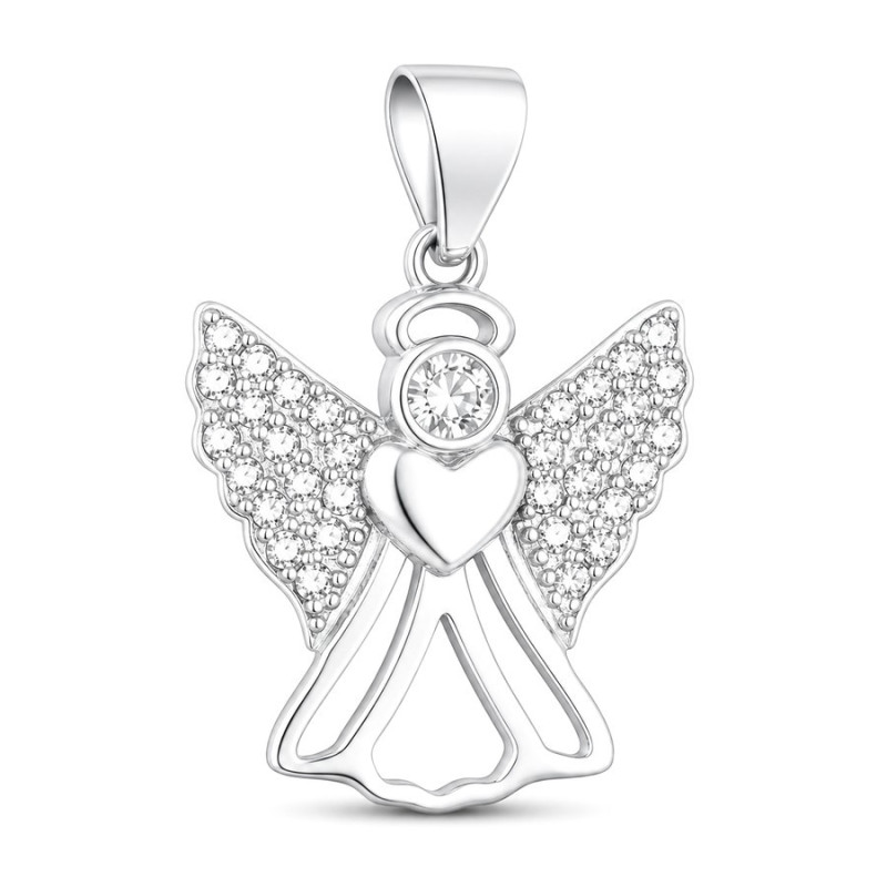Strieborný prívesok - anjel, číre okrúhle zirkóny | Argento.sk