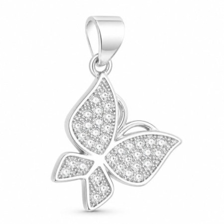 Strieborný prívesok - motýľ, číre okrúhle zirkóny | Argento.sk