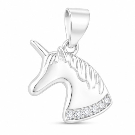 Strieborný prívesok - hlava koňa, číre okrúhle zirkóny | Argento.sk