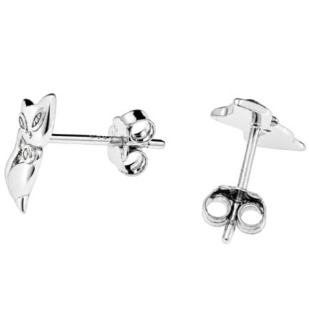 Strieborné náušnice - mačka, číry okrúhly zirkón | Argento.sk
