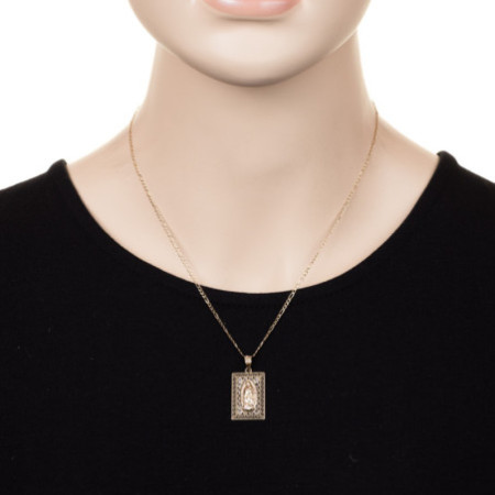 Zlatý prívesok - Guadalupská Panna Mária, číre okrúhle zirkóny | Argento.sk
