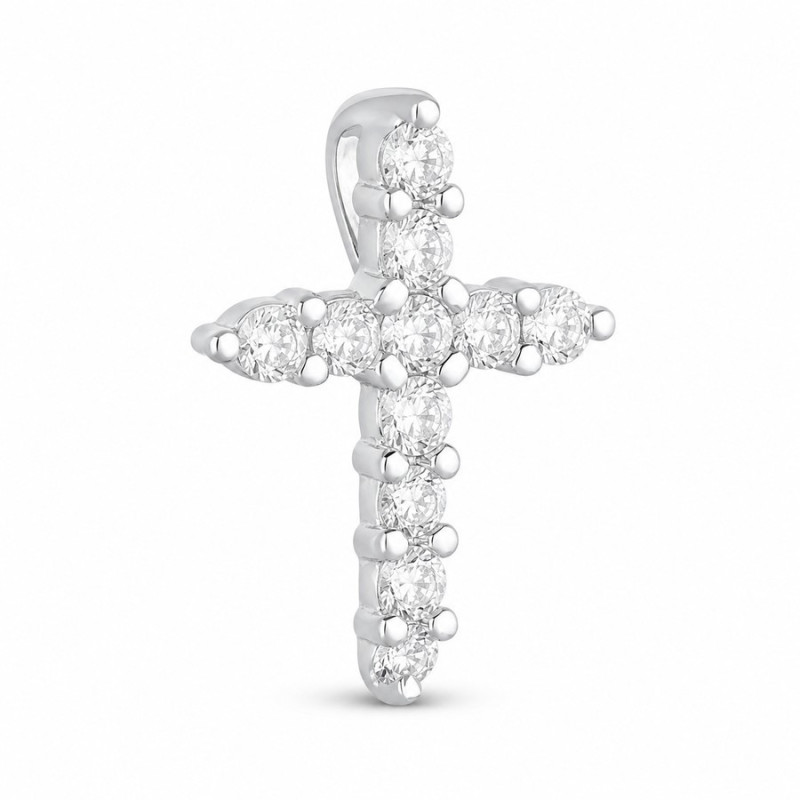 Strieborný prívesok - krížik, číre okrúhle zirkóny | Argento.sk