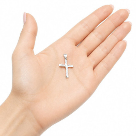 Strieborný prívesok - krížik, číre okrúhle zirkóny | Argento.sk