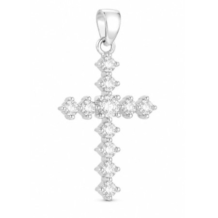Strieborný prívesok - krížik, číre okrúhle zirkóny | Argento.sk