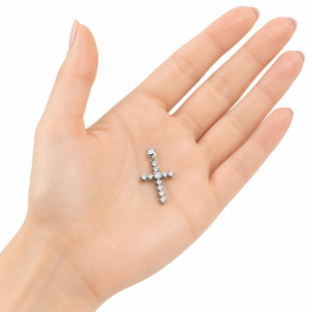 Strieborný prívesok - krížik, číre okrúhle zirkóny | Argento.sk