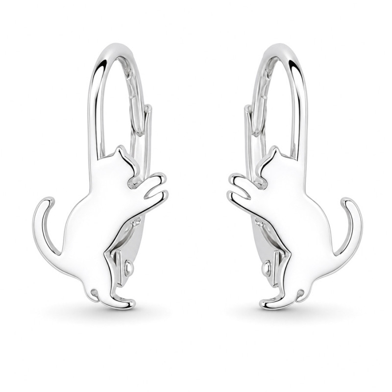 Strieborné náušnice - mačka | Argento.sk