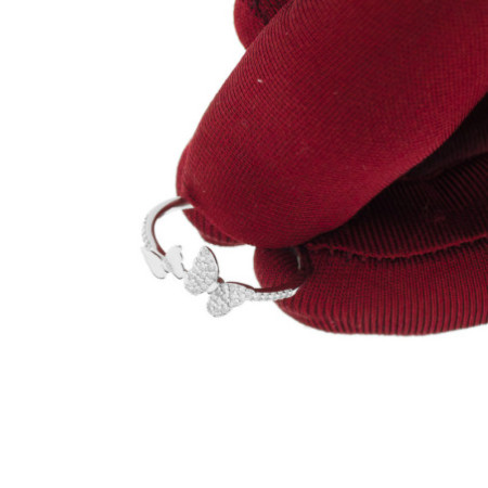 Strieborný prsteň - motýľ, číre okrúhle zirkóny | Argento.sk