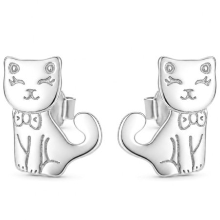Strieborné náušnice - mačka | Argento.sk