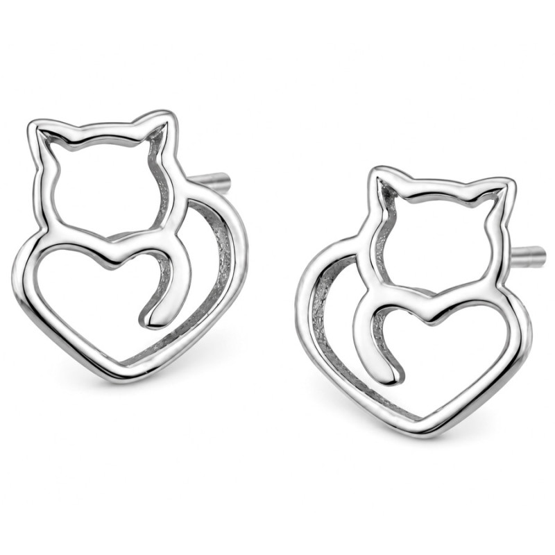 Strieborné náušnice - mačka | Argento.sk