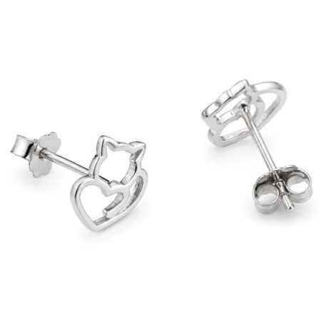 Strieborné náušnice - mačka | Argento.sk