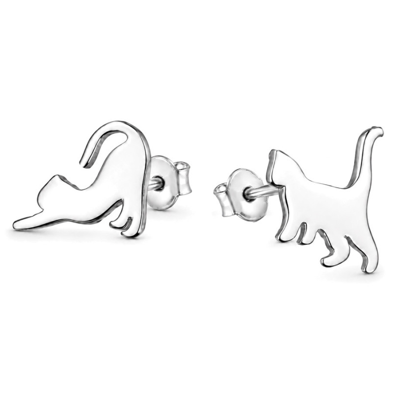 Strieborné náušnice - mačka | Argento.sk