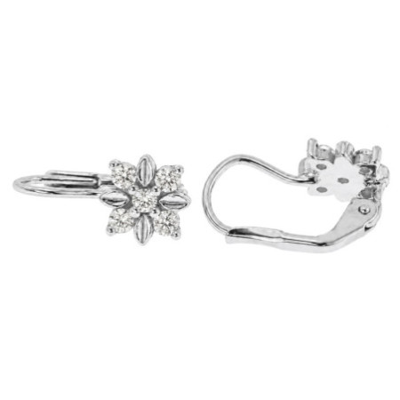 Strieborné náušnice - kvietok, číre okrúhle zirkóny | Argento.sk