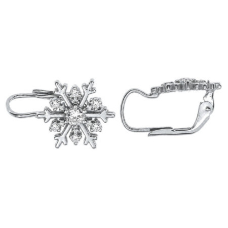 Strieborné náušnice - snehová vločka, číre okrúhle zirkóny | Argento.sk