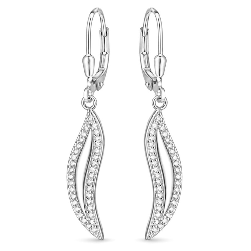 Strieborné náušnice - číre okrúhle zirkóny | Argento.sk
