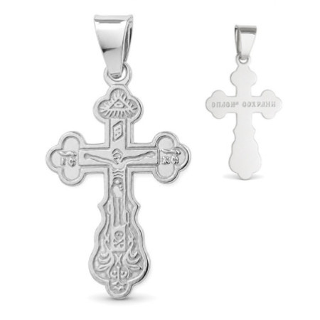 Strieborný prívesok - pravoslávny krížik s Kristom, Božie oko, lebka | Argento.sk