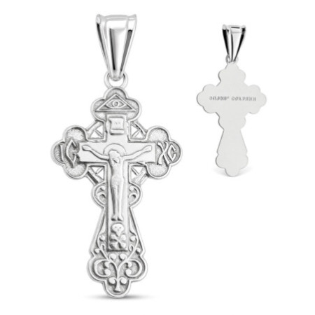 Strieborný prívesok - pravoslávny krížik s Kristom, Božie oko, lebka | Argento.sk