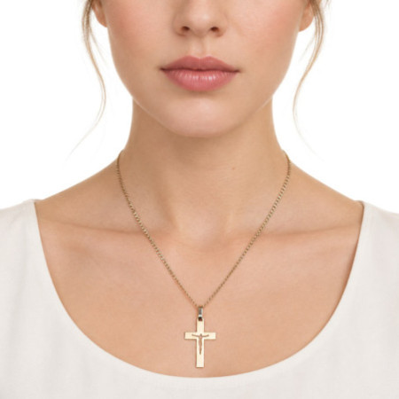 Zlatý prívesok - krížik s Ježišom | Argento.sk