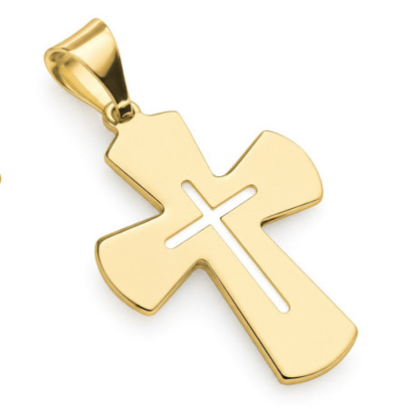 Kombinovaný zlatý prívesok - krížik | Argento.sk