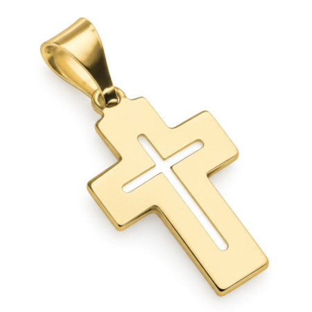 Kombinovaný zlatý prívesok - krížik | Argento.sk