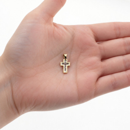Kombinovaný zlatý prívesok - krížik | Argento.sk