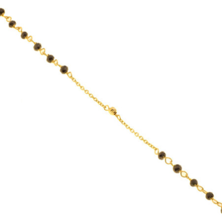 Zlatý ruženec s čiernymi zirkónmi 50 cm