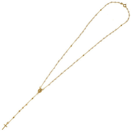 Zlatý náhrdelník ruženec s perlami 45 cm