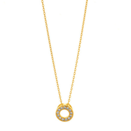 Strieborný pozlátený náhrdelník so zirkónmi 42 až 45 cm
