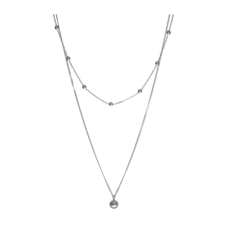 Strieborný náhrdelník s guľôčkami 35 až 40 cm
