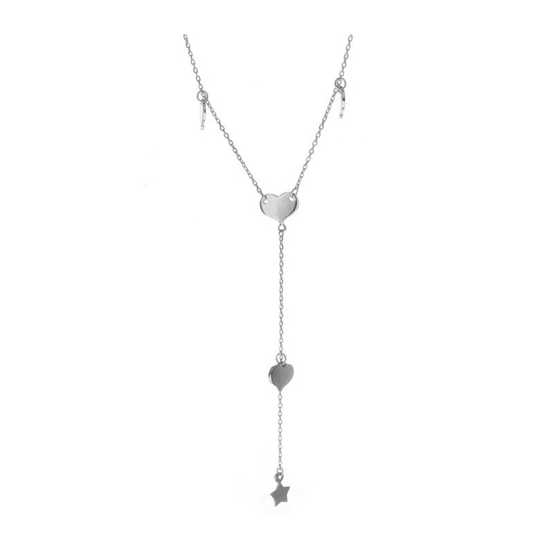 Strieborný náhrdelník so srdiečkami 43 až 46 cm
